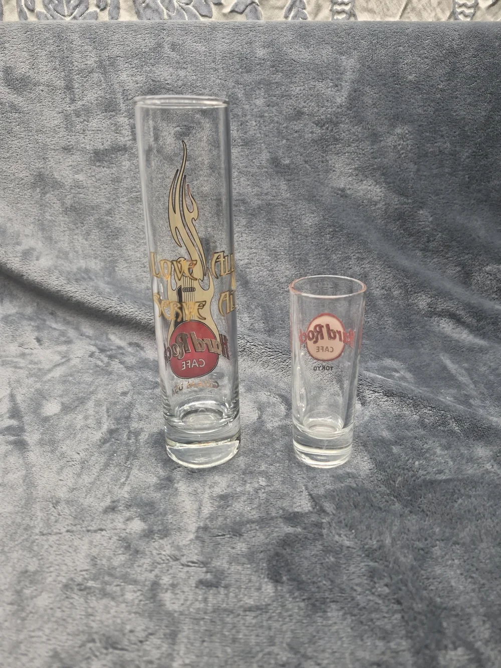Hard Rock Cafe Guam Hi-Ball Glass & Tokio Cafe Shoot Glass
